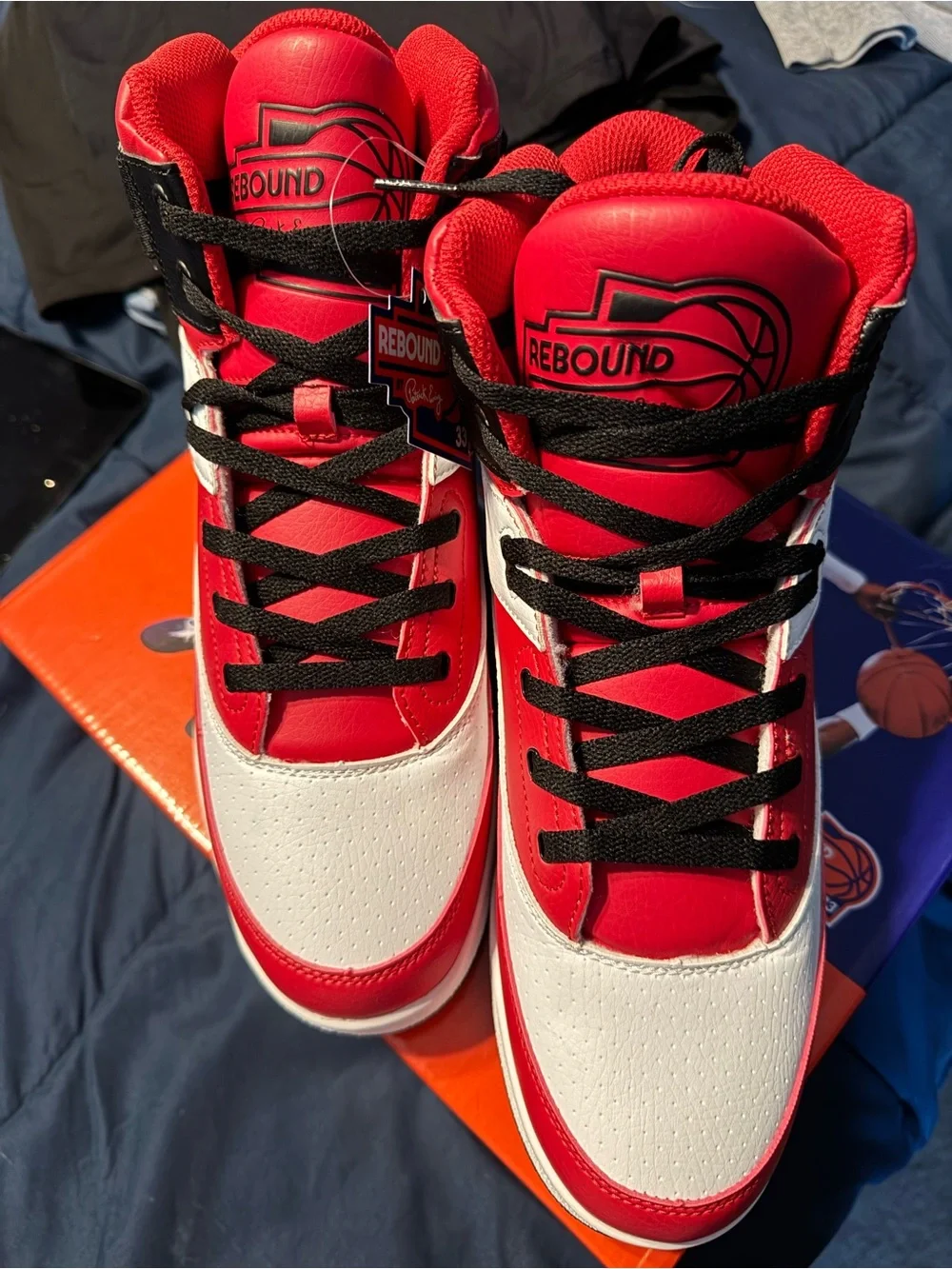 High-Top Sneakers - Red, White & Black